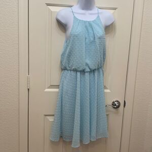 Francesca’s Blue Rain Medium Light Blue Woman’s Dress Scoop Neck Sleeveless
